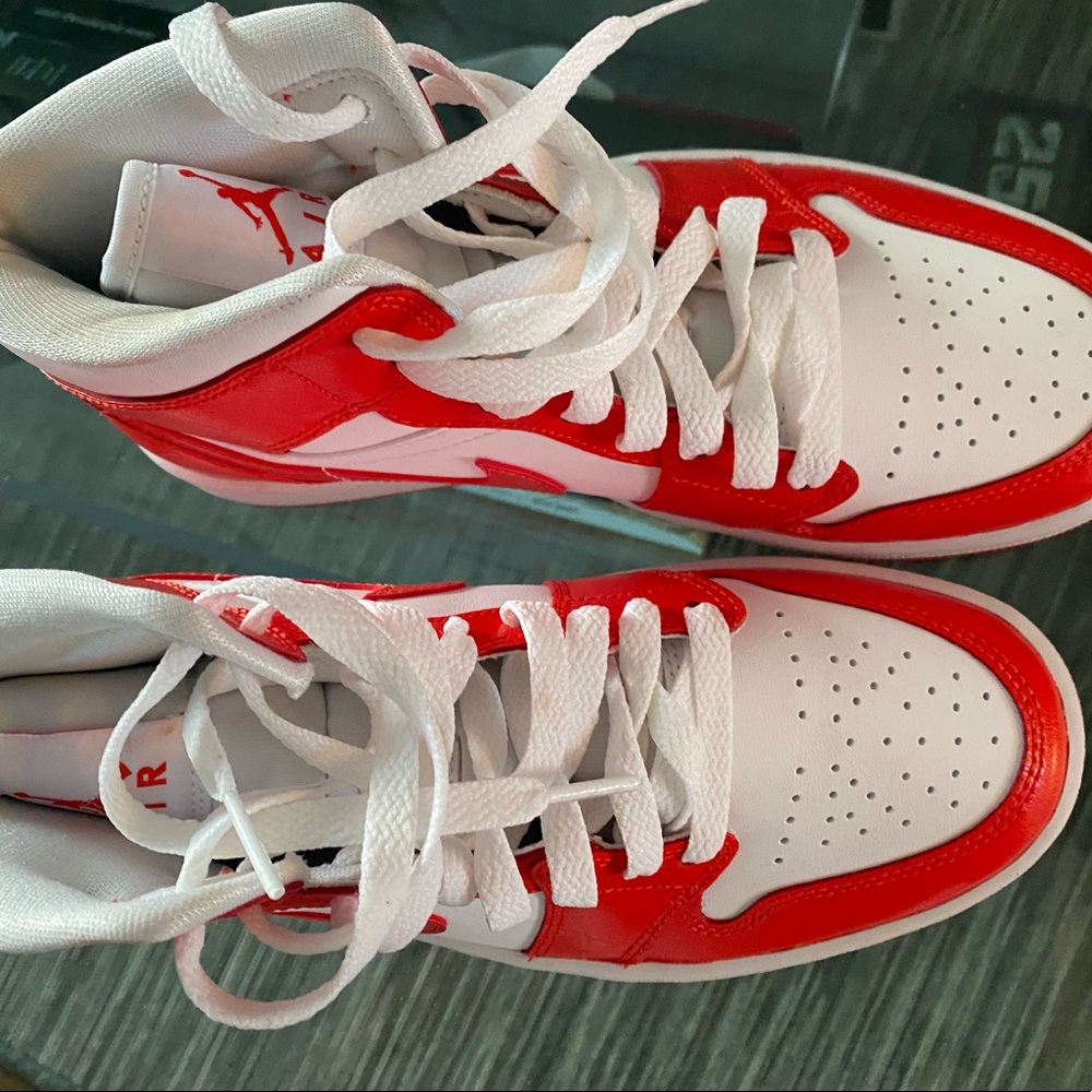 Nike Orange and white jordans